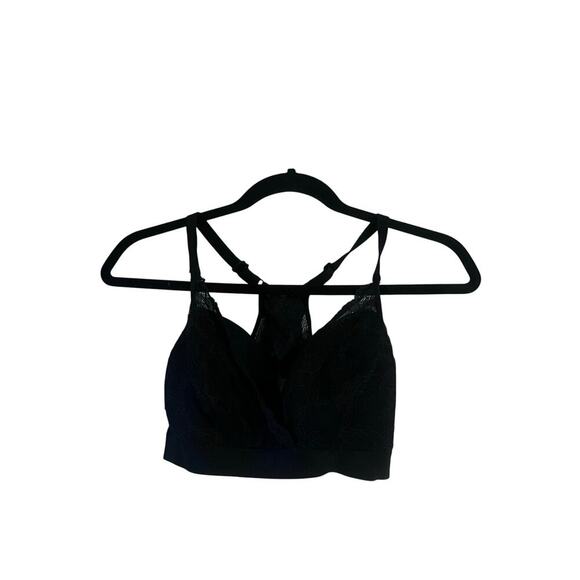 Chantelle Women’s Lace Racerback Black Bra Soft Cup No Underwire Large - Picture 1 of 6